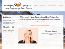 Tablet Screenshot of newbeginningsrealestatenc.com